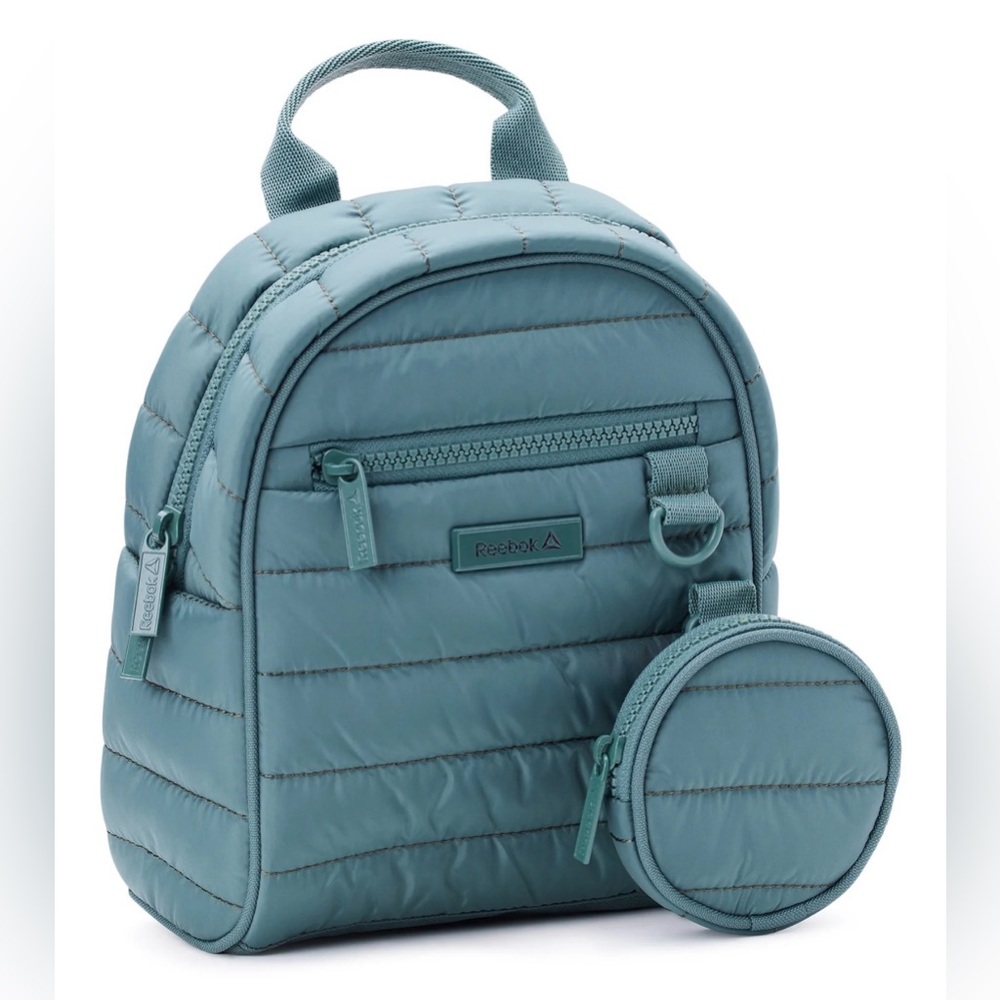 Reebok Women's Luna Quilted Mini Backpack with Coin Pouch, Moss